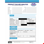 Product Failure Analysis Template for Maximum Amount of Conditions with Minimum Failure example document template