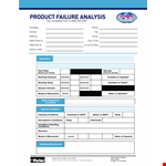 Product Failure Analysis Template for Maximum Amount of Conditions with Minimum Failure example document template 