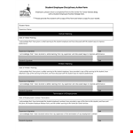 Effective Disciplinary Action with Our Student Disciplinary Action Form example document template