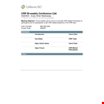 Weekly Conference Call example document template