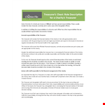 Charity Treasurer Job Description - Ensure Financial Stability and Oversight example document template