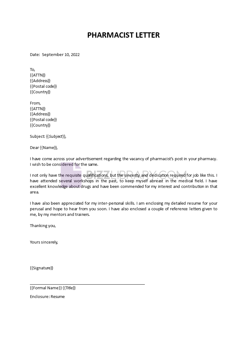 sample pharmacist cover letter Main Image sample pharmacist cover letter