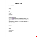 Sample Pharmacist Cover Letter example document template