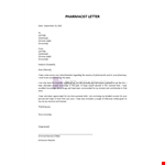 Sample Pharmacist Cover Letter example document template 