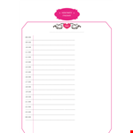 Party Itinerary for a Hen Party - Plan Your Memorable Celebration example document template 