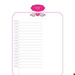 Party Itinerary for a Hen Party - Plan Your Memorable Celebration example document template
