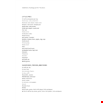 Children's Packing List For Vacation example document template