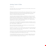 Sweet Apology Love Letters example document template 