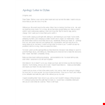 Sweet Apology Love Letters example document template