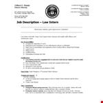 Lawyer Intern Job Description example document template 