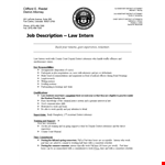 Lawyer Intern Job Description example document template
