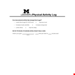 Diabetes Exercise Log example document template