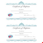 Printable Baptism Certificate example document template