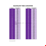 Equivalent Time Conversion Chart example document template