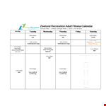 Fitness Calendar example document template