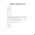 Contract Termination Letter example document template