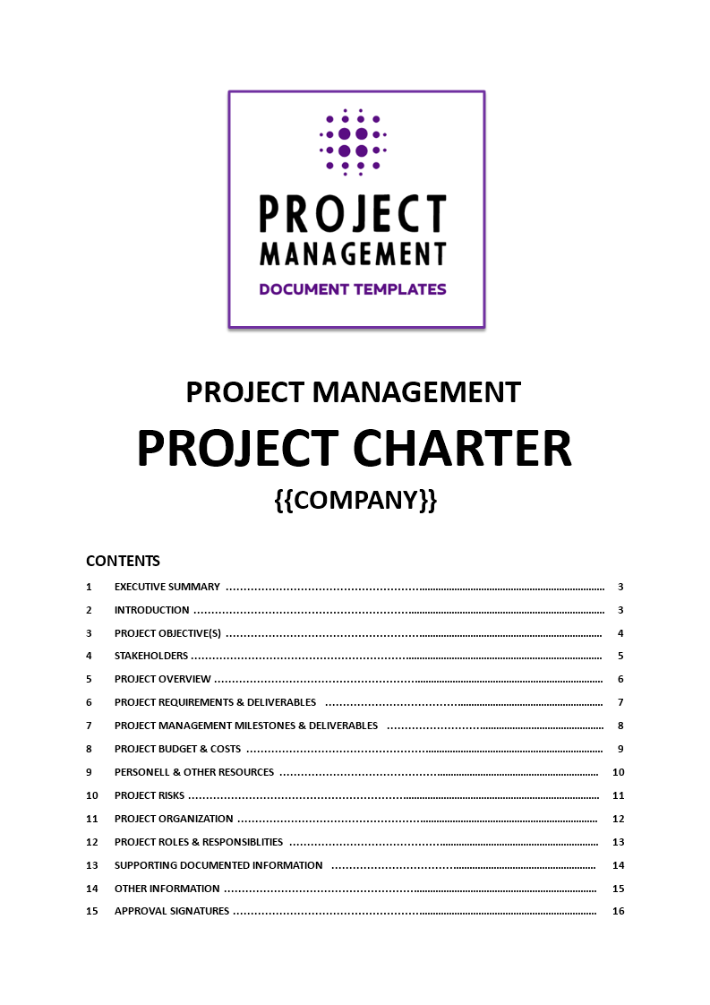 project charter template