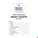 Project Charter example document template