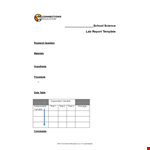 Download Our Science Lab Report Template for Accurate Data Recording: School, Variable, Trial example document template