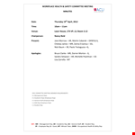Workplace Safety Meeting Minutes Template example document template