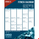Fitness Spring Calendar Template example document template