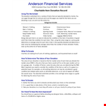Donation Tracker for Financial Services example document template