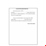 Seminar Acknowledgement Report example document template