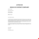 Breach of contract letter before action example document template