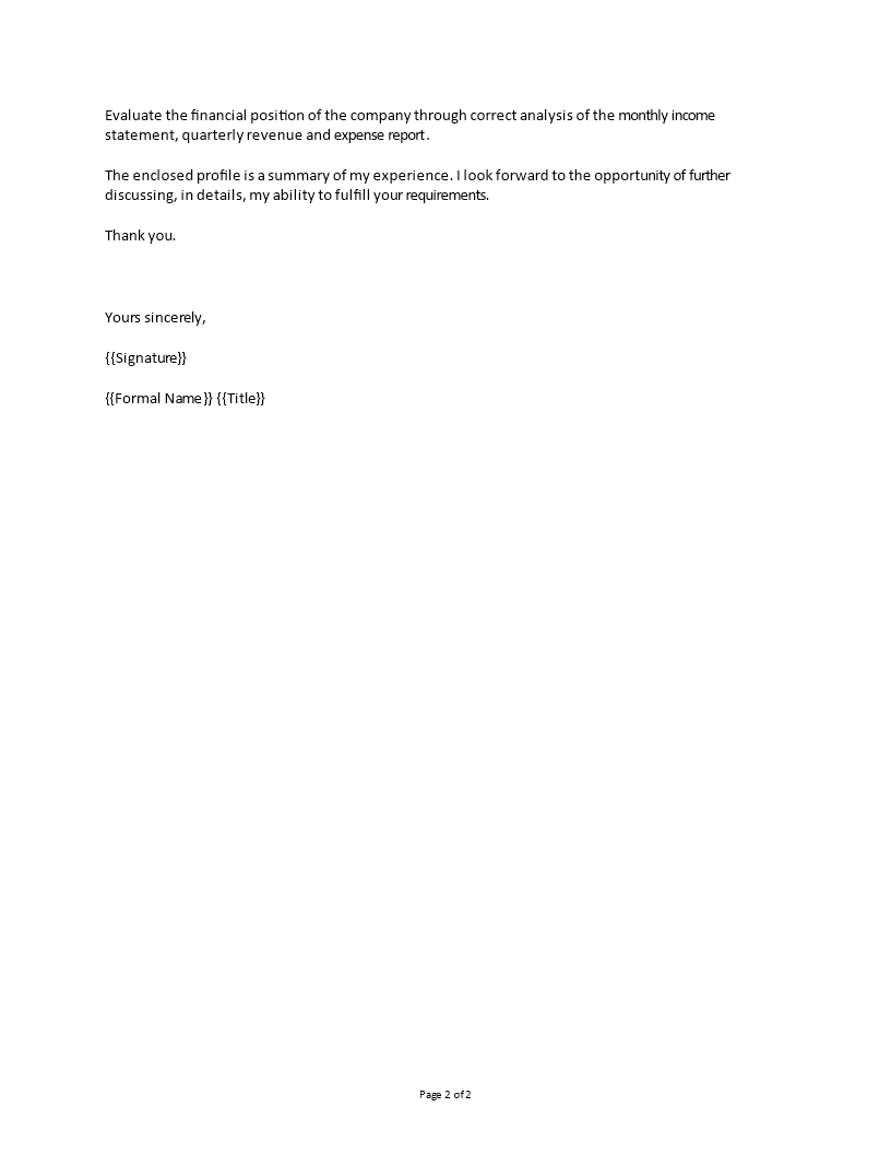 cpa certified accountant cover letter example