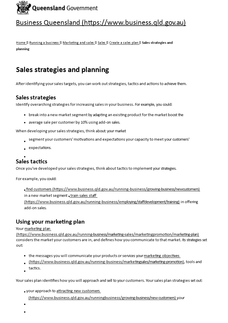 Sales And Marketing Action Plan
