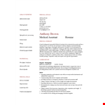 Medical Assistant Work Resume example document template