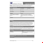 Test Plan Template example document template