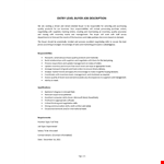 Procurement Starter Job Description example document template