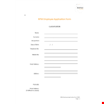 Rpm Employee Application Form example document template