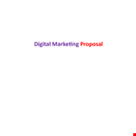 Digital Marketing Proposal Template example document template