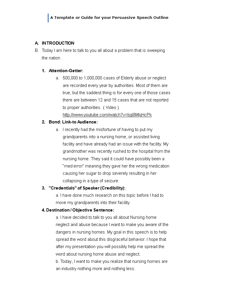 speech manuscript format example