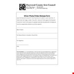 Minor Photo Release Form Template example document template