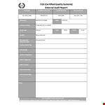 Quality System Audit Report Template example document template