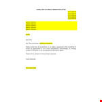 Sample Text Of Agency Termination Letter example document template