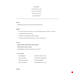 Graduate Marketing Resume Example example document template