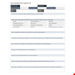 Employee Exit Interview Template | Position-Specific Questions | Please Explain example document template