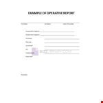 Operative Report Example Template example document template