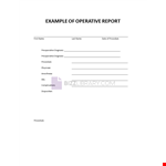 Operative Report Example Template