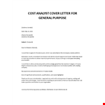 Cost Analyst application letter example document template