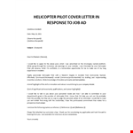 Helicopter Pilot Cover Letter  example document template