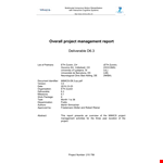 Project Management Timeline Report example document template