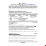 Office Manager Resume Template - Expertly Crafted Example for Administrative Management example document template