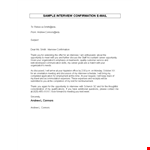 Confirming Interview Opportunity: Acceptance Email to Andrew example document template