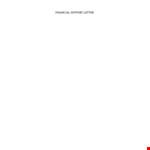 Financial Support Letter Template - Get the Financial Support You Need example document template 