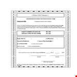 Customize Your Company Stock Certificate Template | Register Your Shares Under Your Company Name example document template